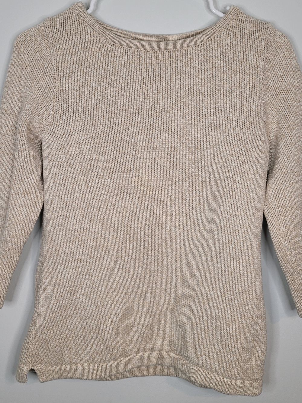 L.L. Bean Cream Crewneck Knit Sweater